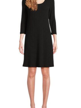 Time and Tru Women's Rib Knit Dress with 34-Length Sleeves